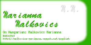 marianna malkovics business card